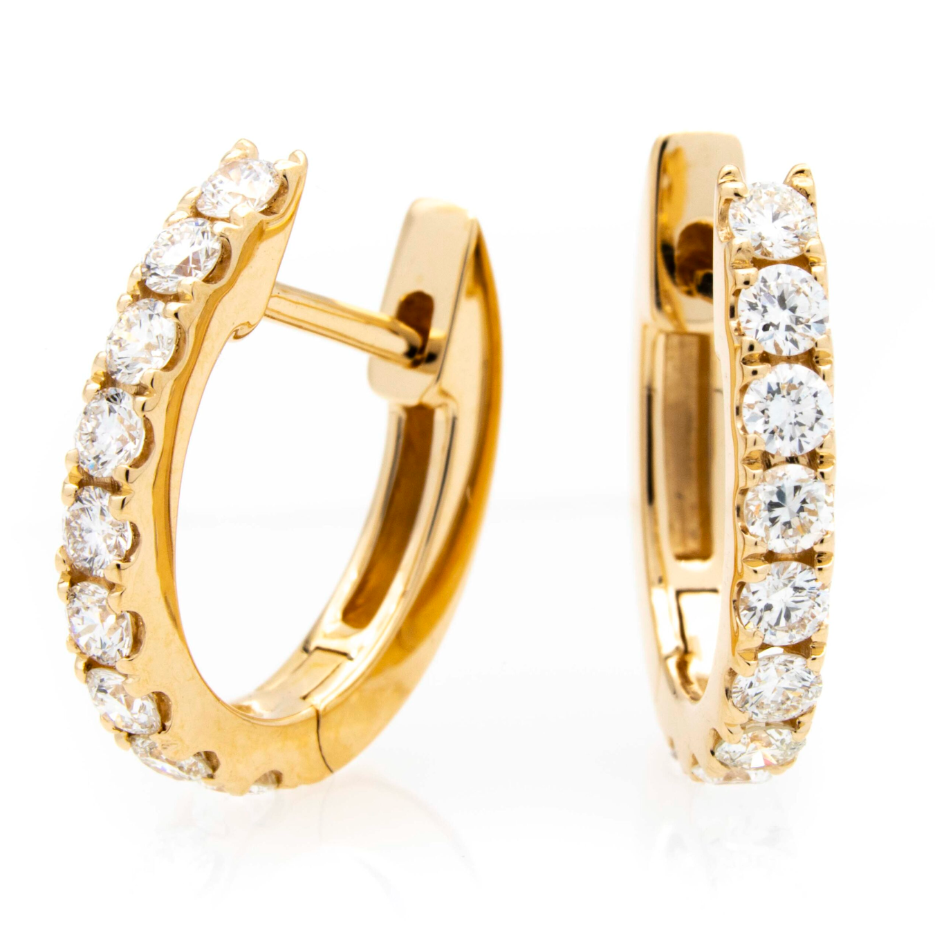 Oval Huggie Hoop Earrings