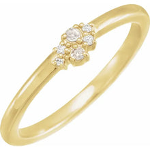 Load image into Gallery viewer, 14K Yellow Rose-Cut &amp; Faceted Natural Diamond Stackable Ring