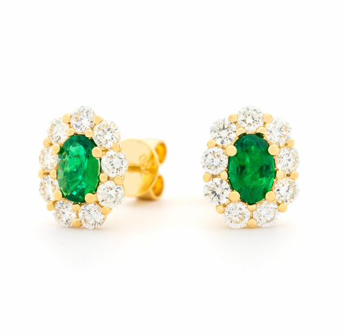 EMERALD HALO EARRINGS