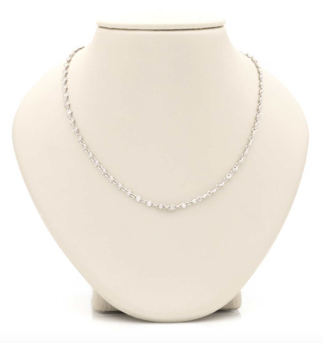 18K WG ROUND YARD NECKLACE