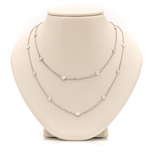 14KW 2.17CT ROUND YARD NECKLACE