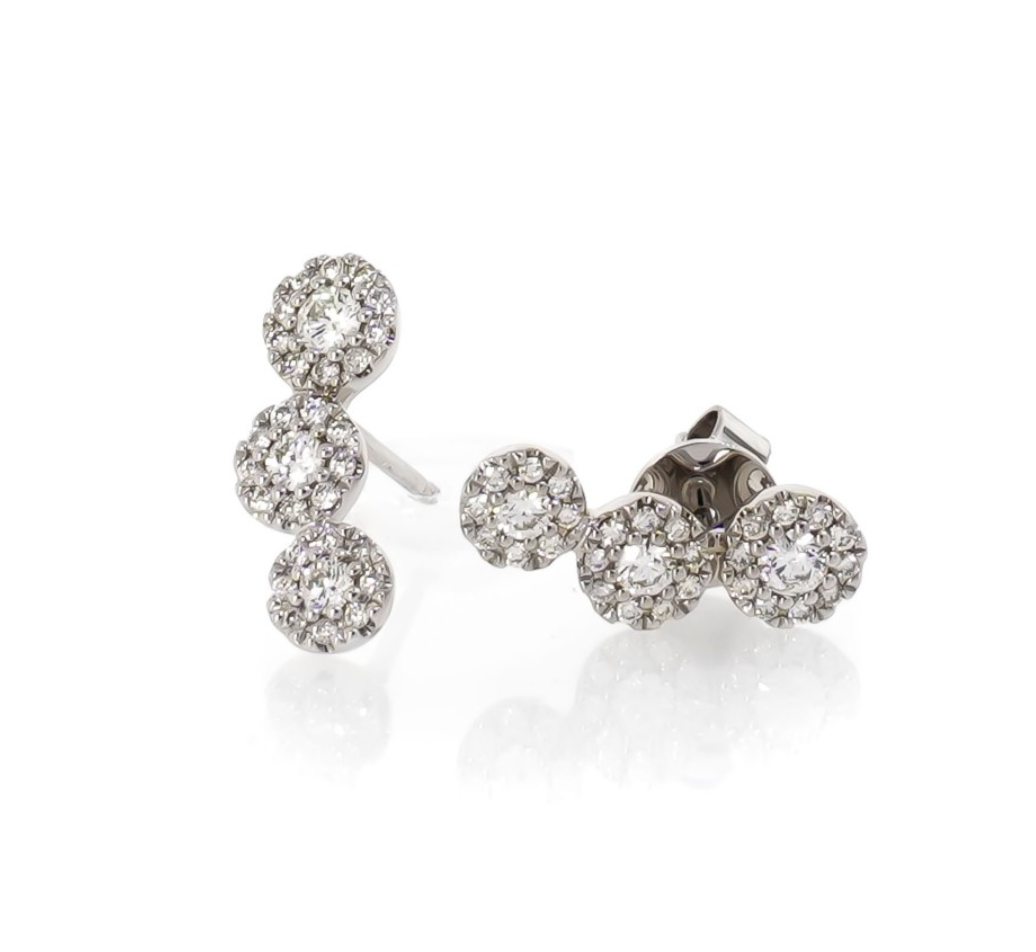 14K WG CLIMBER FASHION EARRINGS