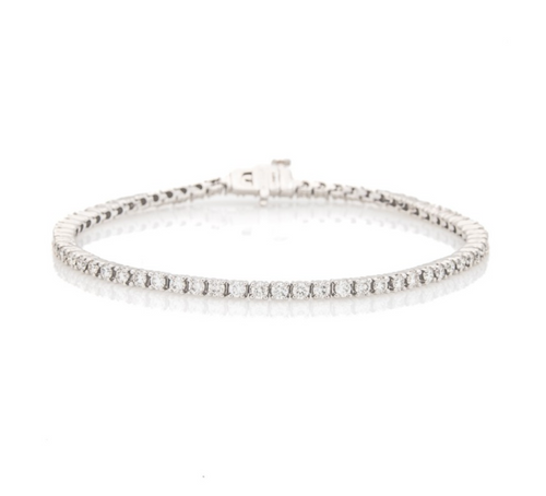 14K WG 2.85CTTW ROUNDED LINK TENNIS BRACELET