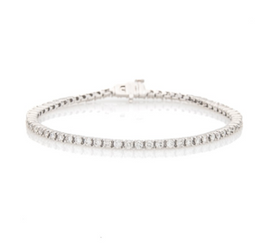 14K WG 2.85CTTW ROUNDED LINK TENNIS BRACELET