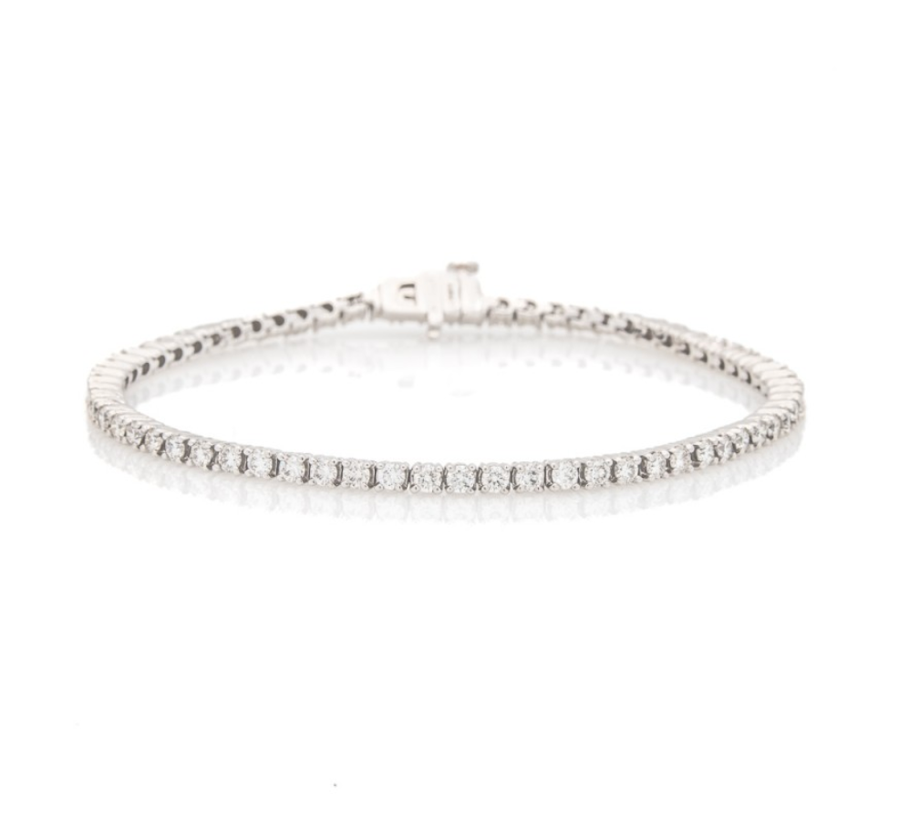 14K WG 2.85CTTW ROUNDED LINK TENNIS BRACELET