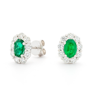 Emerald Halo Earrings