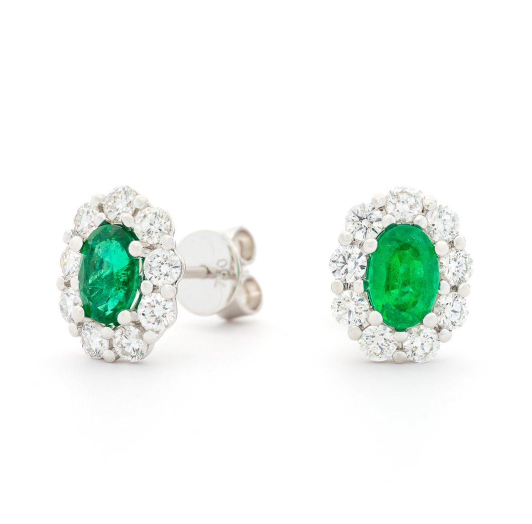 Emerald Halo Earrings