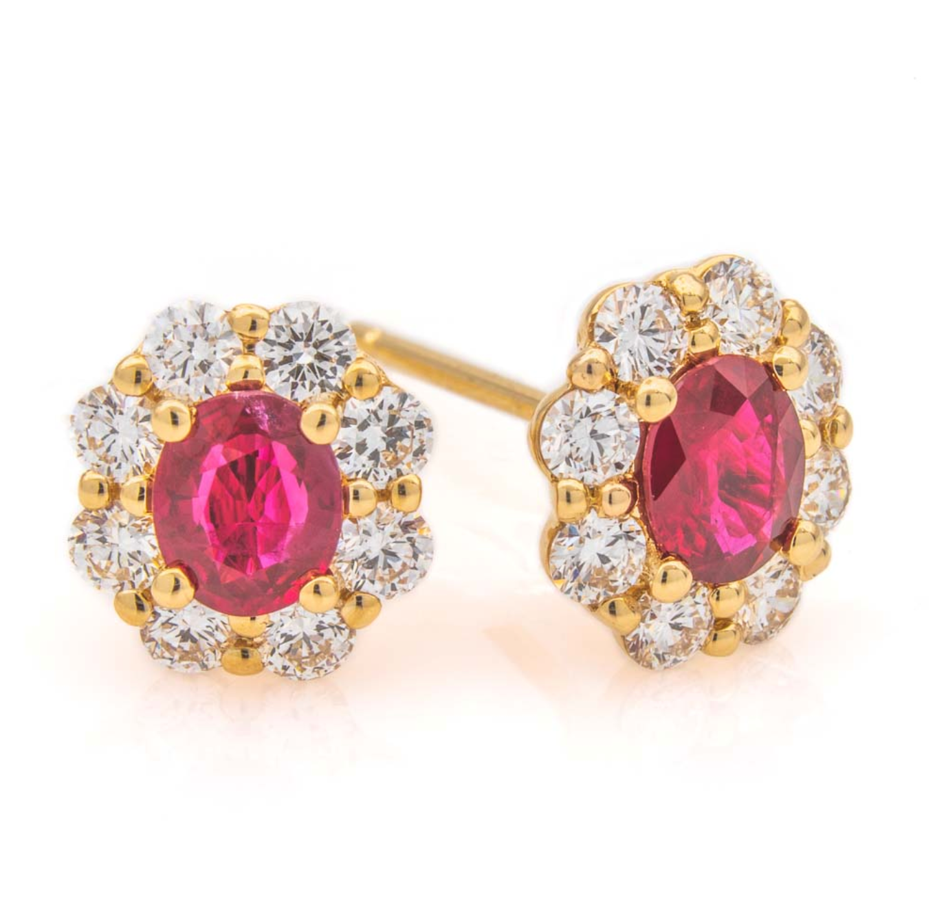 Ruby Halo Earrings