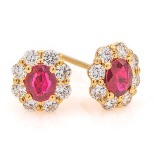 Ruby Halo Earrings