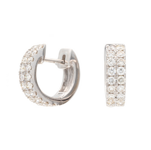 2 Row Huggie Hoop Earrings