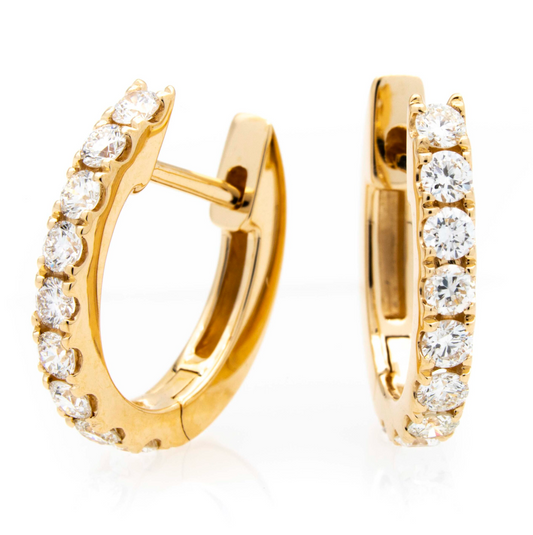 Oval Huggie Hoop Earrings