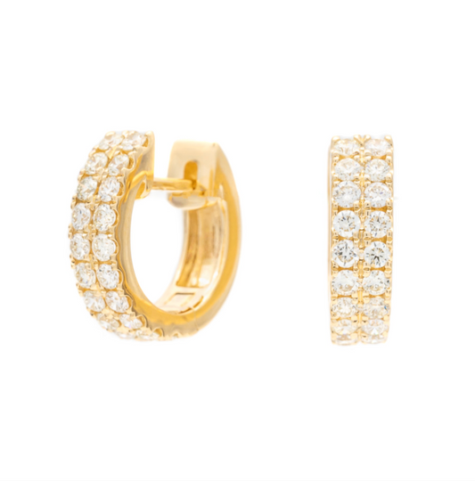 2 Row Huggie Hoop Earrings