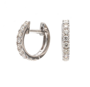 14K 0.44CTTW Round Huggie Hoop Earrings