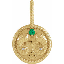 Load image into Gallery viewer, 14K Yellow Natural Gemstone Zodiac Charm/Pendant