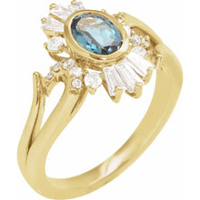 Load image into Gallery viewer, 14K Natural Topaz &amp; 1/2 CTW Natural Diamond Celestial Ring