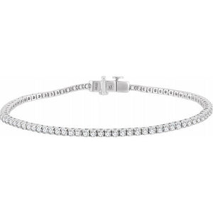 14K White 1 3/4 CTW Natural Diamond Line 7" Bracelet