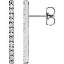 Load image into Gallery viewer, 14K White 1/3 CTW Natural Diamond French-Set Bar Earrings