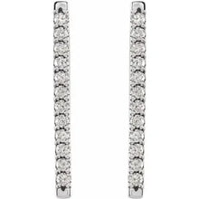 Load image into Gallery viewer, 14K White 1/3 CTW Natural Diamond French-Set Bar Earrings