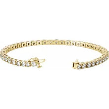 Load image into Gallery viewer, 14K Yellow 4 3/4 CTW Natural Diamond Line 7&quot; Bracelet