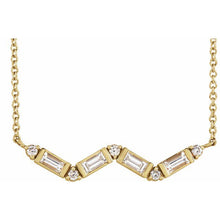Load image into Gallery viewer, 14K 1/3 CTW Natural Diamond Bar 18&quot; Necklace