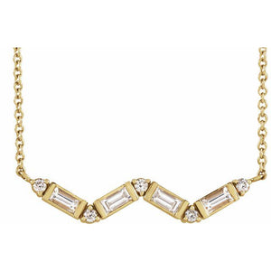14K 1/3 CTW Natural Diamond Bar 18" Necklace