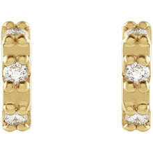 Load image into Gallery viewer, 14K .04 CTW Natural Diamond Half Circle Earrings