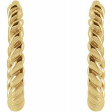Load image into Gallery viewer, 14K Yellow 11 mm Twisted Rope Huggies