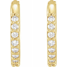 Load image into Gallery viewer, 14K Yellow 1/8 CTW Natural Diamond 12.5 mm Huggie Earrings