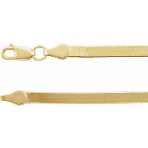 14K Yellow 2.8 mm Flexible Herringbone Chain 7" Bracelet