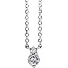 Load image into Gallery viewer, 14K White Natural White Sapphire &amp; .015 CTW Natural Diamond 18&quot; Necklace