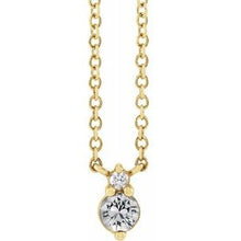 Load image into Gallery viewer, 14K White Natural White Sapphire &amp; .015 CTW Natural Diamond 18&quot; Necklace