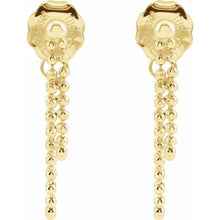 Load image into Gallery viewer, 14K Yellow Bead Chain Earrings