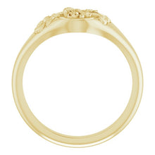Load image into Gallery viewer, 14K Yellow 10.8 mm Oval Floral Signet Ring