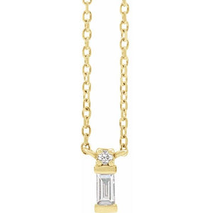 14K .07 CTW Natural Diamond Bar 18" Necklace
