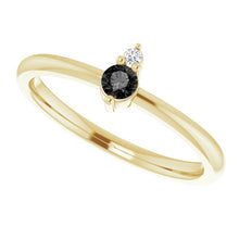 Load image into Gallery viewer, 14K Yellow Natural Black Onyx &amp; .015 CT Natural Diamond Ring