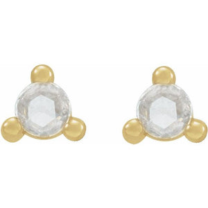 14K .05 CTW Rose-Cut Natural Diamond Earrings