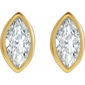 14K Yellow 1/6 CTW Natural Diamond Solitaire Bezel-Set Earrings