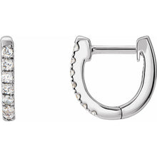 Load image into Gallery viewer, 14K White 1/6 CTW Natural Diamond Hoop Earrings